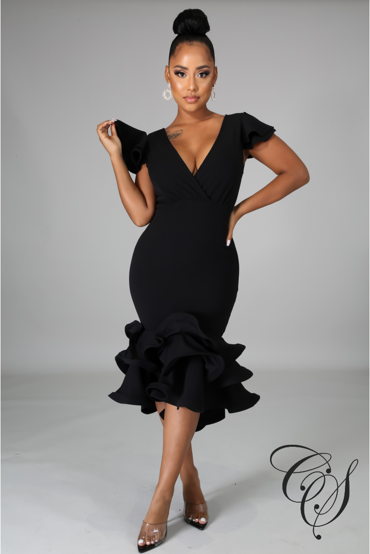Hallie Ruffle Bodycon Dress