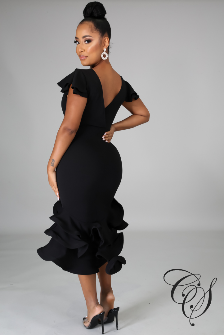 Hallie Ruffle Bodycon Dress