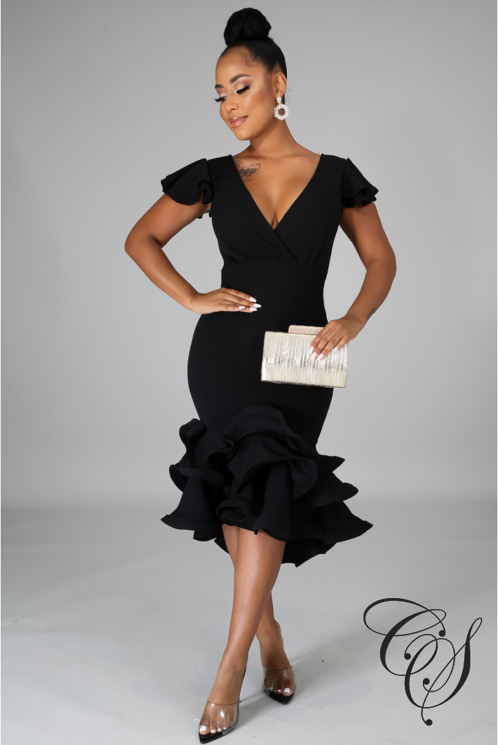 Hallie Ruffle Bodycon Dress