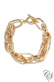 Hammered Chain Link Bracelet, Bracelet - Designs By Cece Symoné