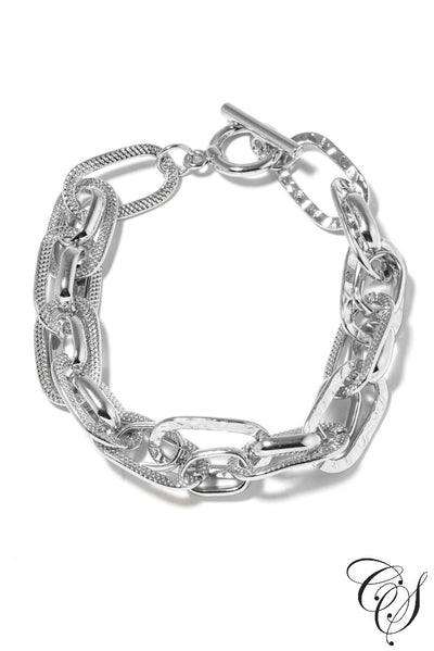 Hammered Chain Link Bracelet, Bracelet - Designs By Cece Symoné