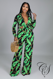 Havana Tropical Print Pant Set