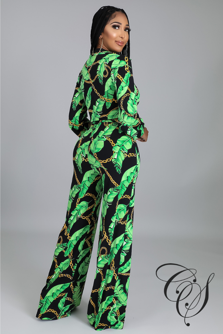 Havana Tropical Print Pant Set