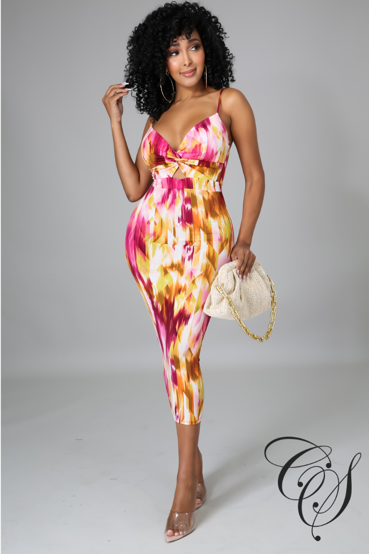 Helen Front Knot Tie Bodycon Dress