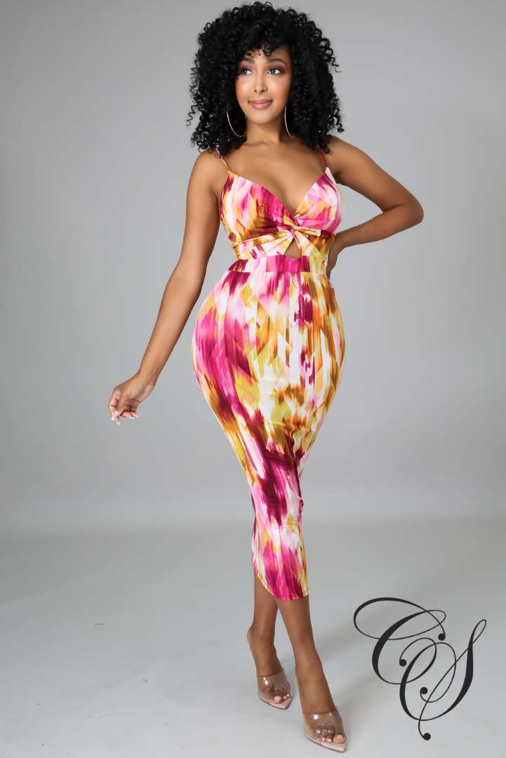 Helen Front Knot Tie Bodycon Dress
