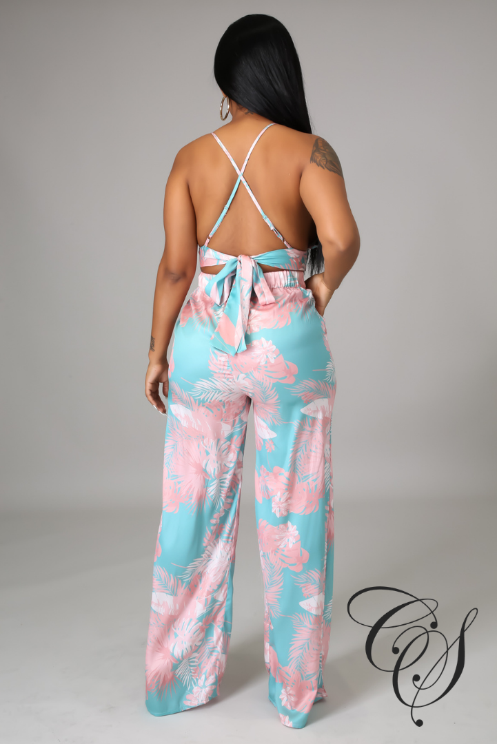 India Tropical Floral Pants Set