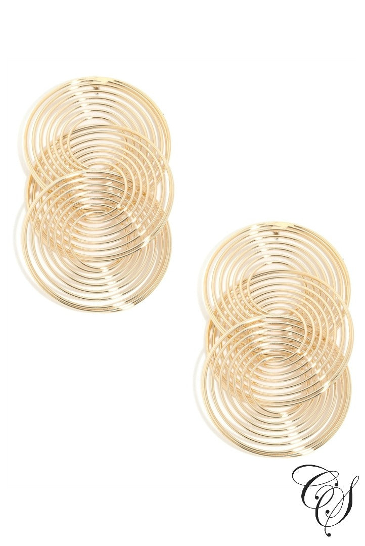 Interlinked Multi Ring Drop Earrings, earrings - Designs By Cece Symoné