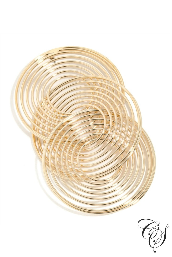 Interlinked Multi Ring Drop Earrings, earrings - Designs By Cece Symoné