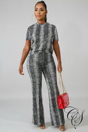 Ivana Snakeskin Palazzo Set, Set - Designs By Cece Symoné