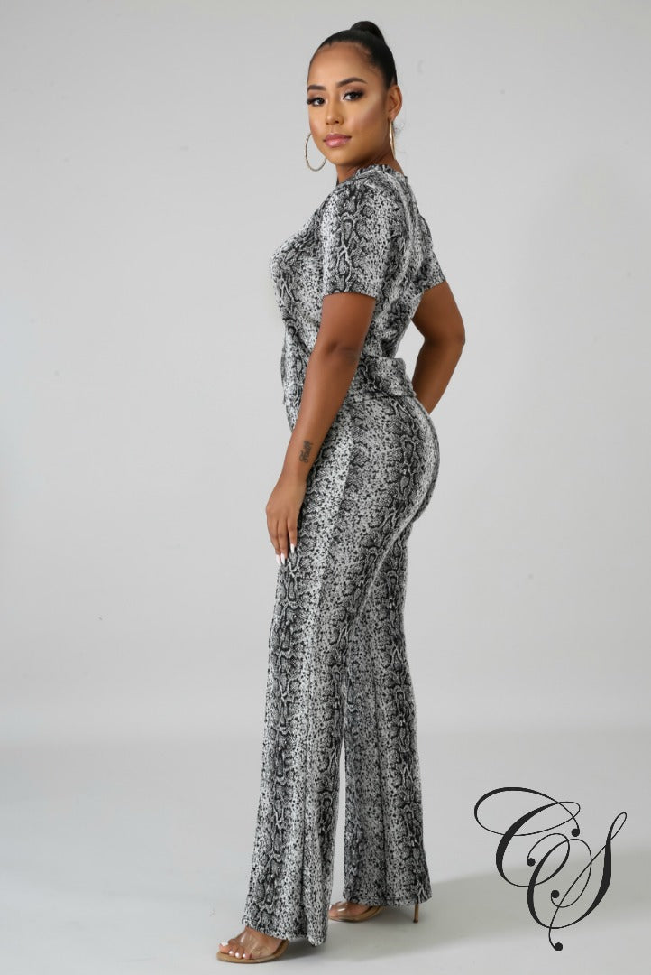 Ivana Snakeskin Palazzo Set, Set - Designs By Cece Symoné