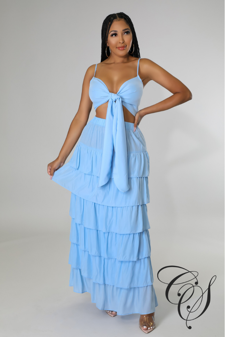 Jace Ruffle Tiered Maxi Skirt Set