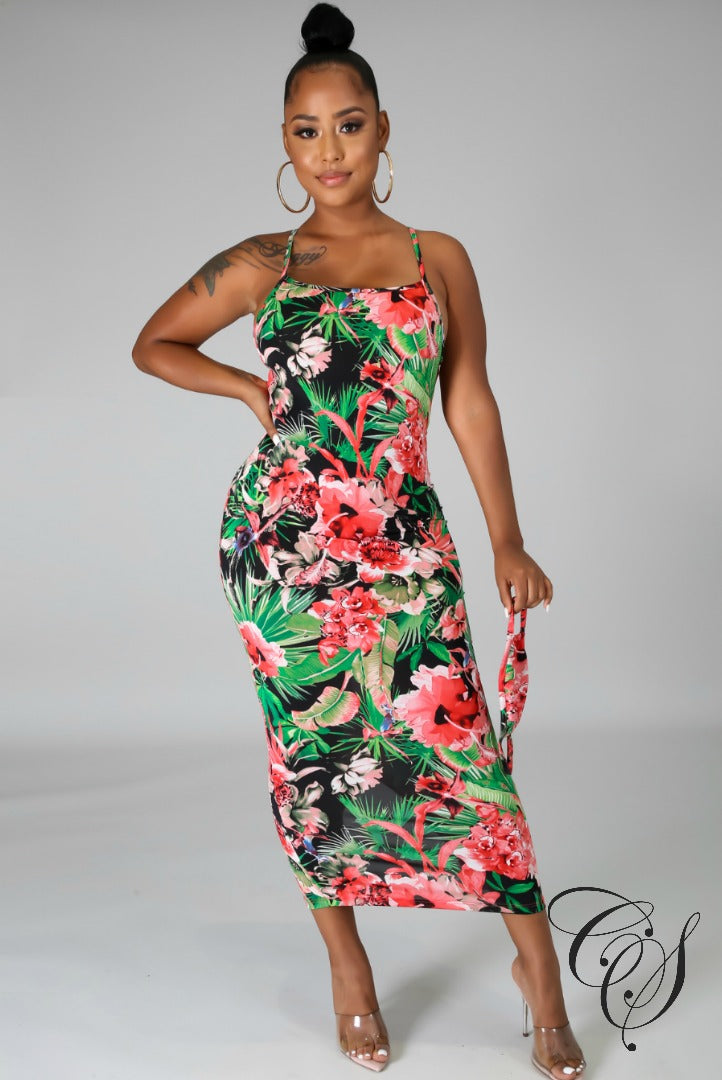 Jalisa Floral Midi Dress