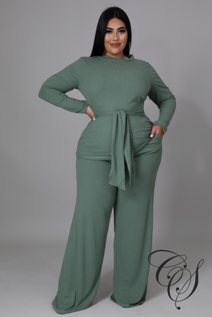Jamila Ribbed Knit Pant Set