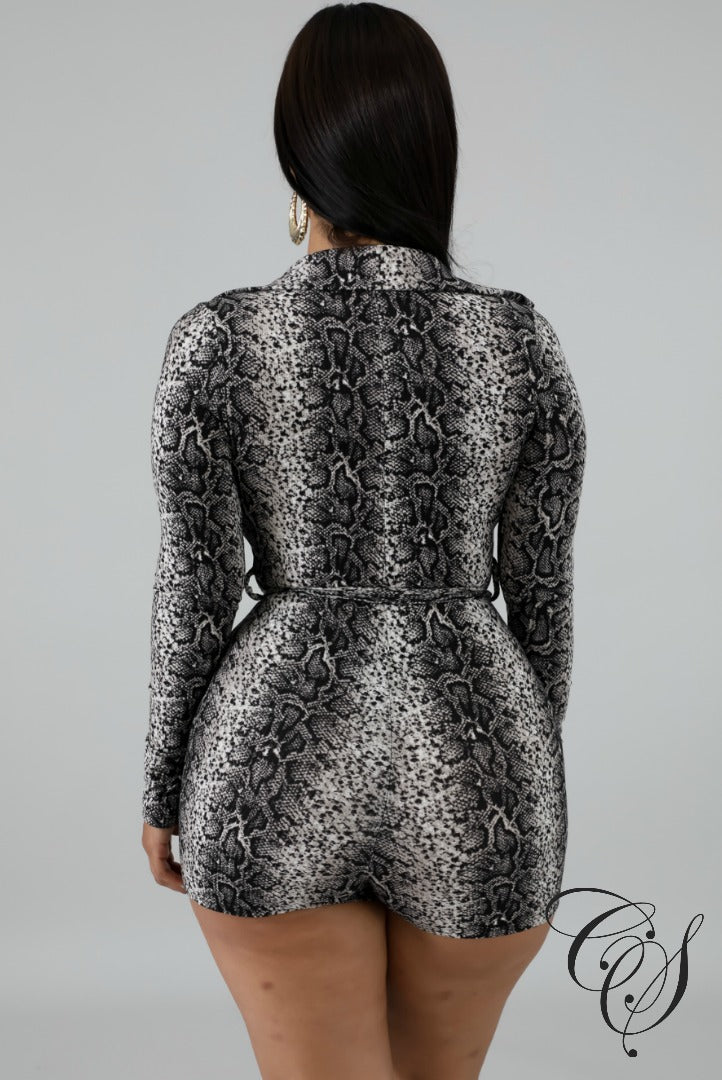 Jocelyn Sensual Snakeskin Romper, Romper - Designs By Cece Symoné