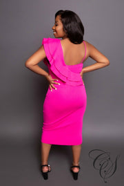 Joy One Shoulder Ruffled Dress