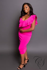 Joy One Shoulder Ruffled Dress