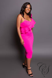 Joy One Shoulder Ruffled Dress
