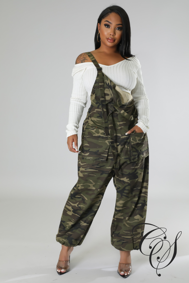 Bree Camo Oversize Overalls