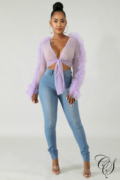 Kamila Tulle Sheer Kimono Top, Top - Designs By Cece Symoné