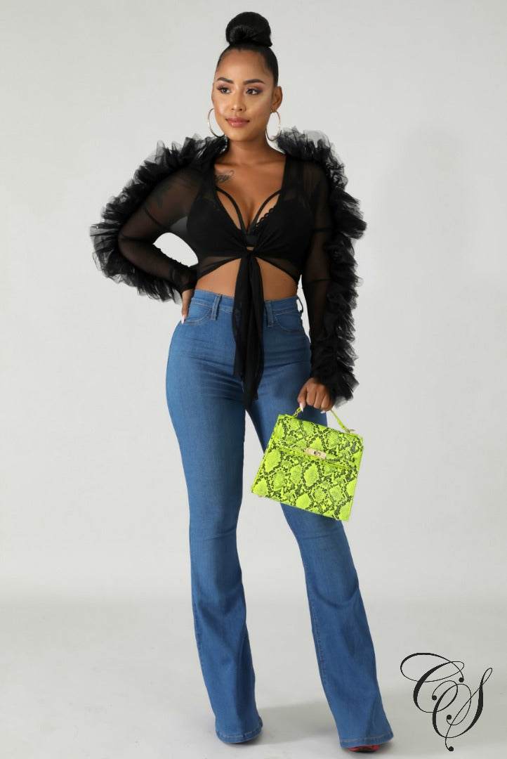 Kamila Tulle Sheer Kimono Top, Top - Designs By Cece Symoné