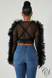 Kamila Tulle Sheer Kimono Top, Top - Designs By Cece Symoné