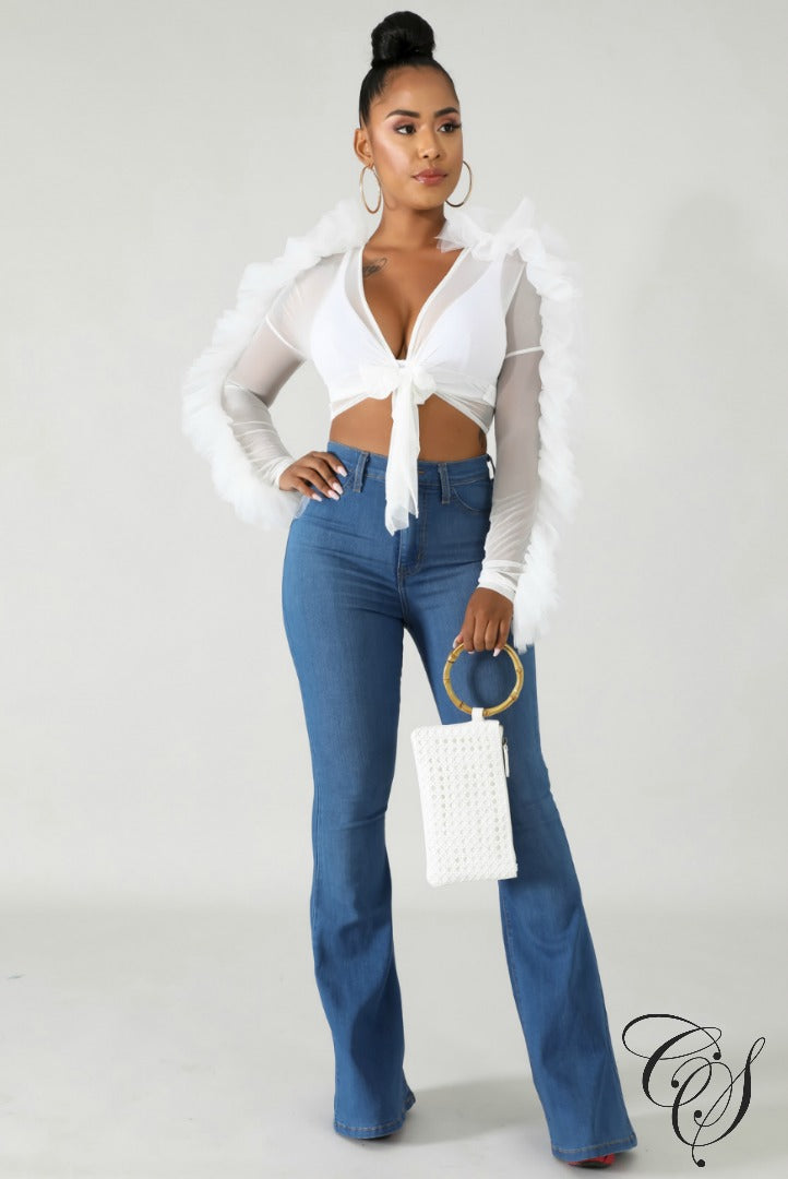 Kamila Tulle Sheer Kimono Top, Top - Designs By Cece Symoné