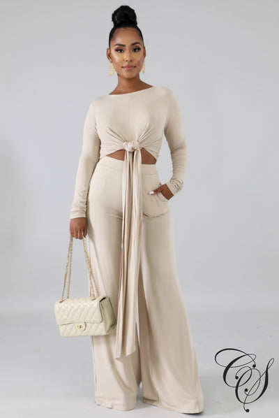Karlee Wrap Jersey Palazzo Set, Set - Designs By Cece Symoné