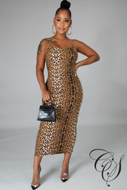 Kat Animal Print Midi Dress