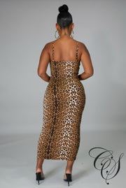 Kat Animal Print Midi Dress