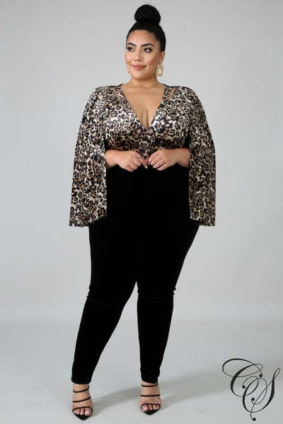 Kataleya Cheetah Cape Jumpsuit, Jumpsuit - Designs By Cece Symoné