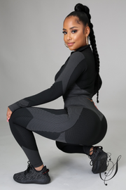 Kate Honey Comb Active Cropped Top + Leggings Set