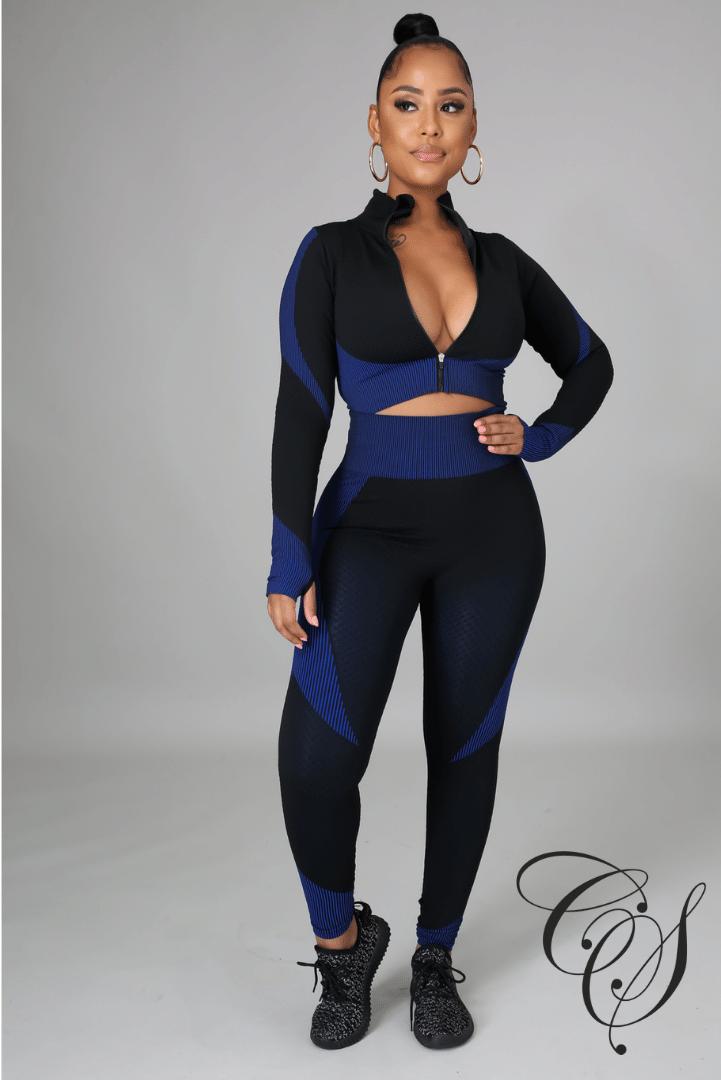 Kate Honey Comb Active Cropped Top + Leggings Set