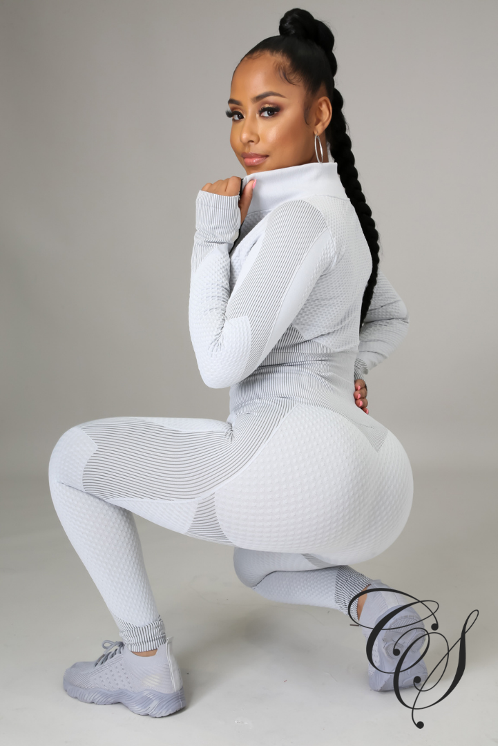 Kate Honey Comb Active Cropped Top + Leggings Set
