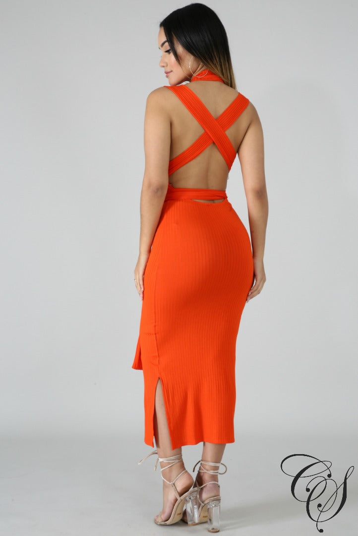 Kennedi Mock Neck Timber Long Dress, Dresses - Designs By Cece Symoné