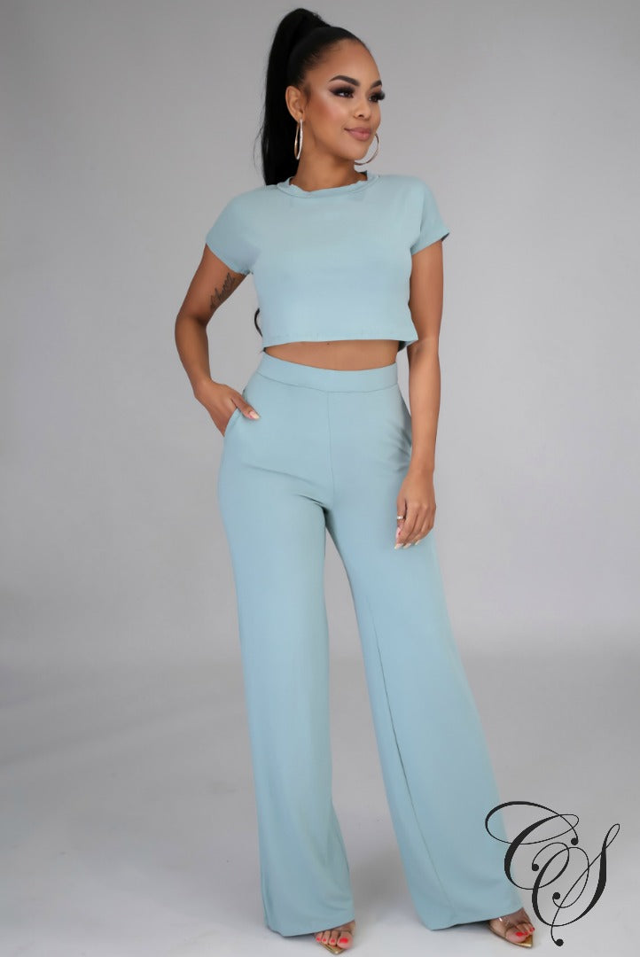Keri Jersey Bell Pant Set, Set - Designs By Cece Symoné