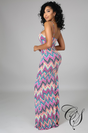 Kori Chevron Print Maxi Dress