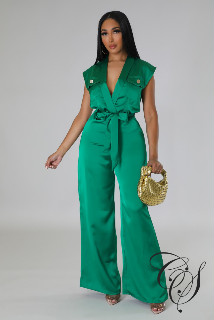 Lani Sleeveless Satin Jumpsuit