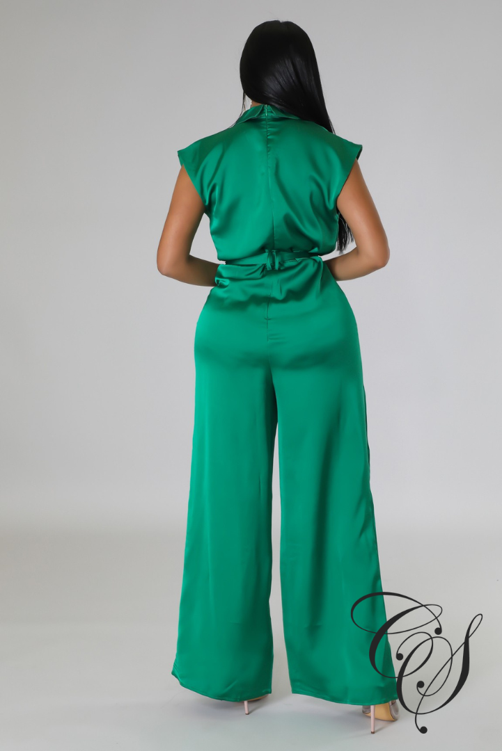 Lani Sleeveless Satin Jumpsuit