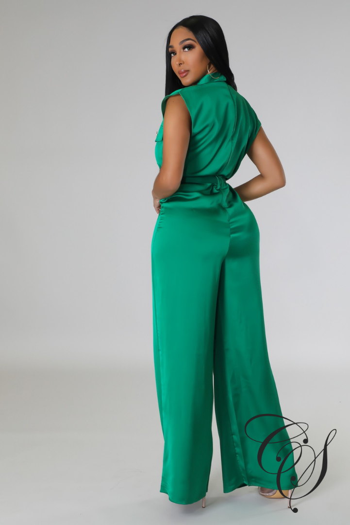 Lani Sleeveless Satin Jumpsuit