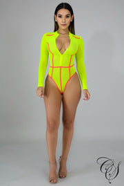 Leann Sporty Sheer Bodysuit Bodysuit, Bodysuit - Designs By Cece Symoné