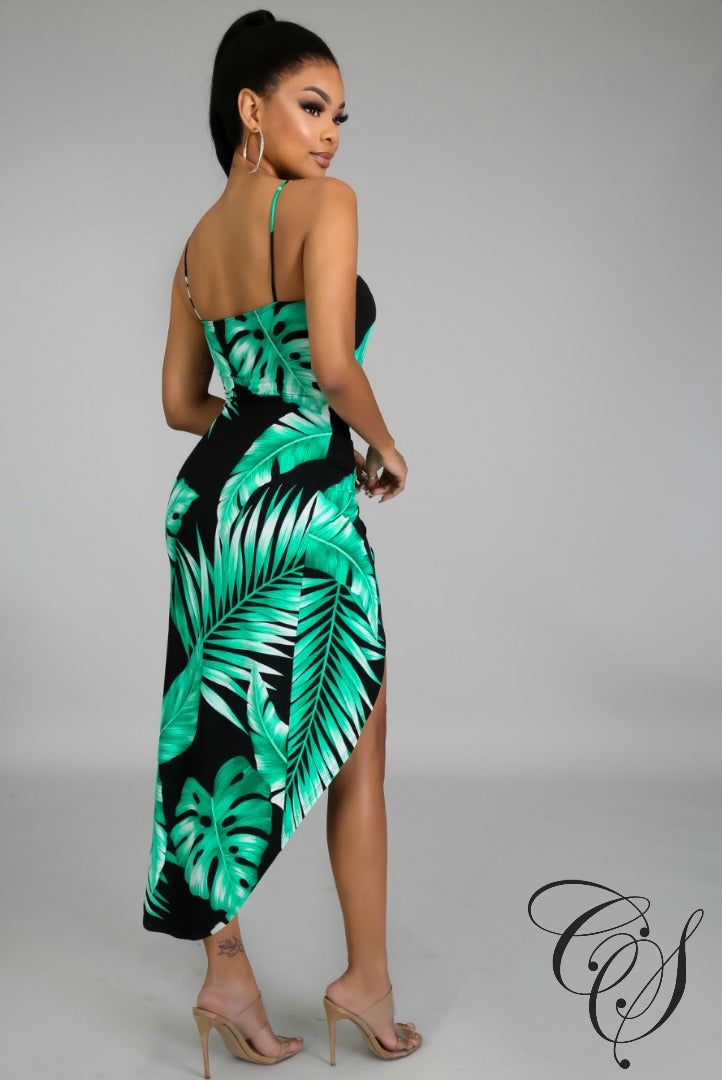 Lela Palm Twist Dress