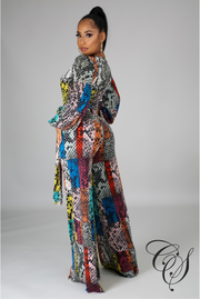 Leyla Multi Color Snakeskin Print Jumpsuit