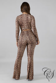 Lidia Leopard Palazzo Tie Set, set - Designs By Cece Symoné