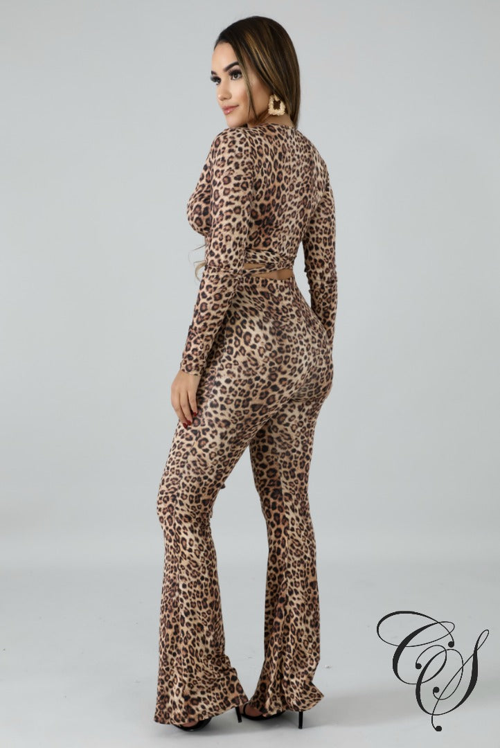 Lidia Leopard Palazzo Tie Set, set - Designs By Cece Symoné