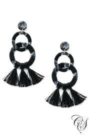 Linked Acetate Hoop Tassel Earrings, earrings - Designs By Cece Symoné
