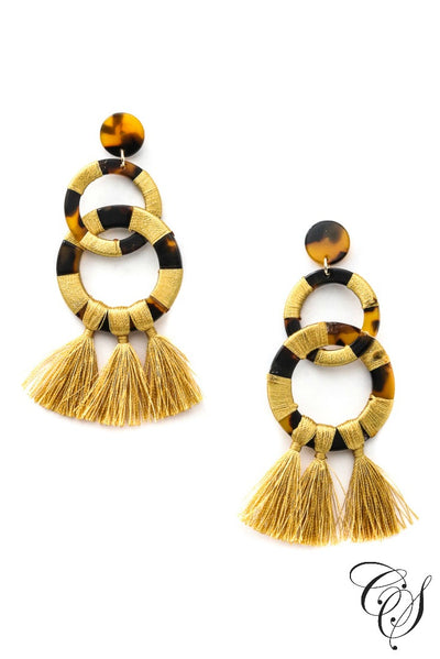 Linked Acetate Hoop Tassel Earrings, earrings - Designs By Cece Symoné