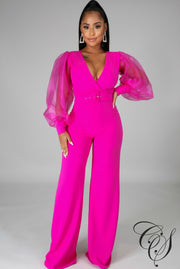 Lola Long Organza Sleeve Jumpsuit