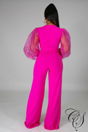 Lola Long Organza Sleeve Jumpsuit