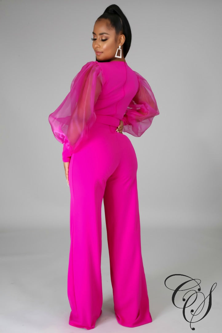 Lola Long Organza Sleeve Jumpsuit