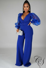 Lola Long Organza Sleeve Jumpsuit